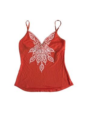 2000’s Guess by Marciano Orange Embroidered V-Neck Cami Tank Top